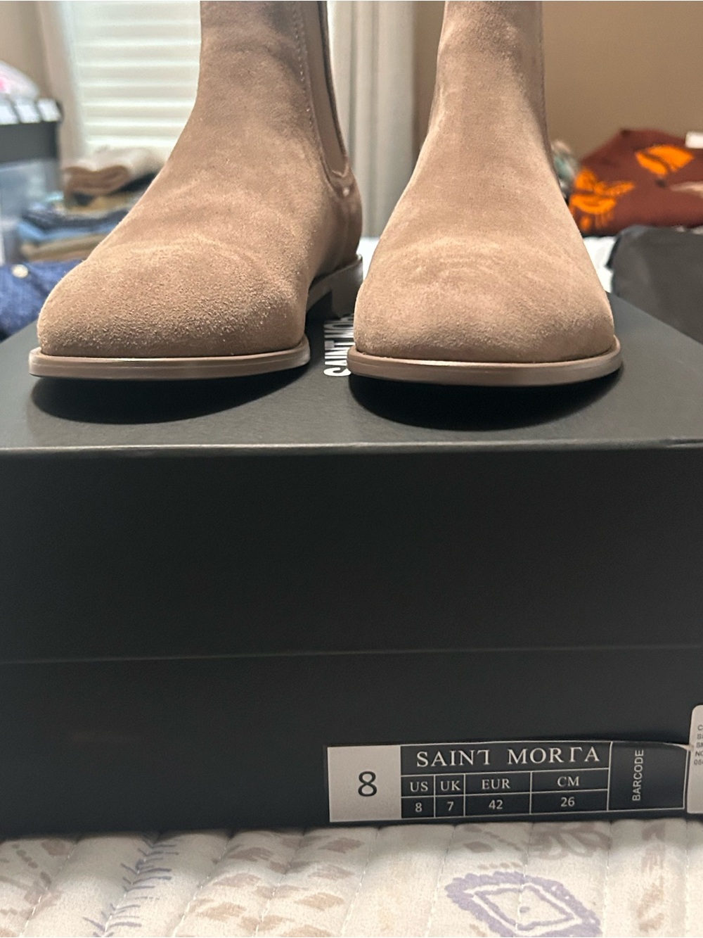 Men's Suede Chukka Boots in Taupe - Picture 2 of 16